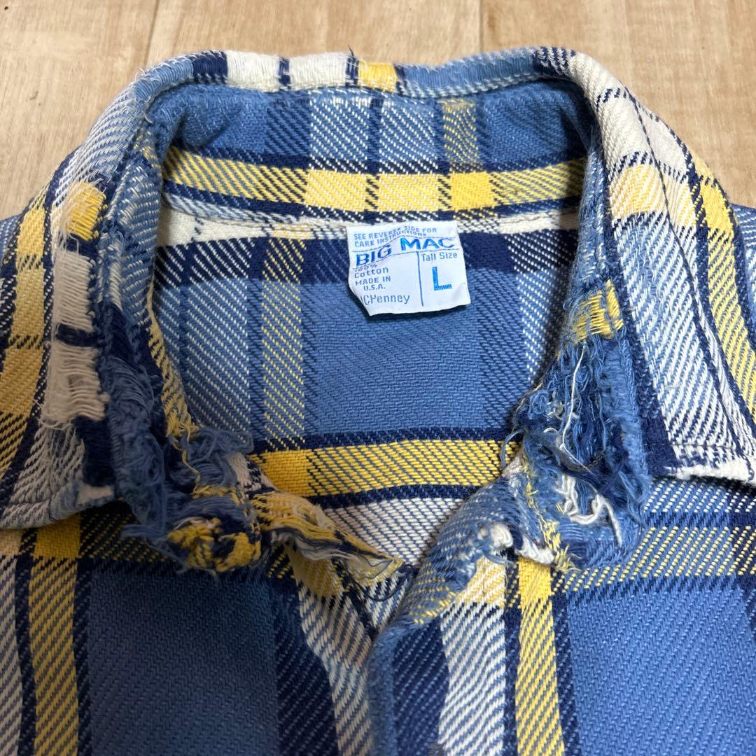 A*D様 BIG MAC チェック柄ネルシャツ Lサイズビンテージ７０年代稀少