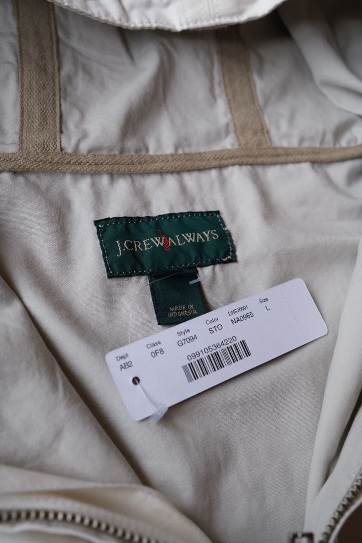 90s jcrew jクルー アノラックパーカ デッドストック 巨人タグ