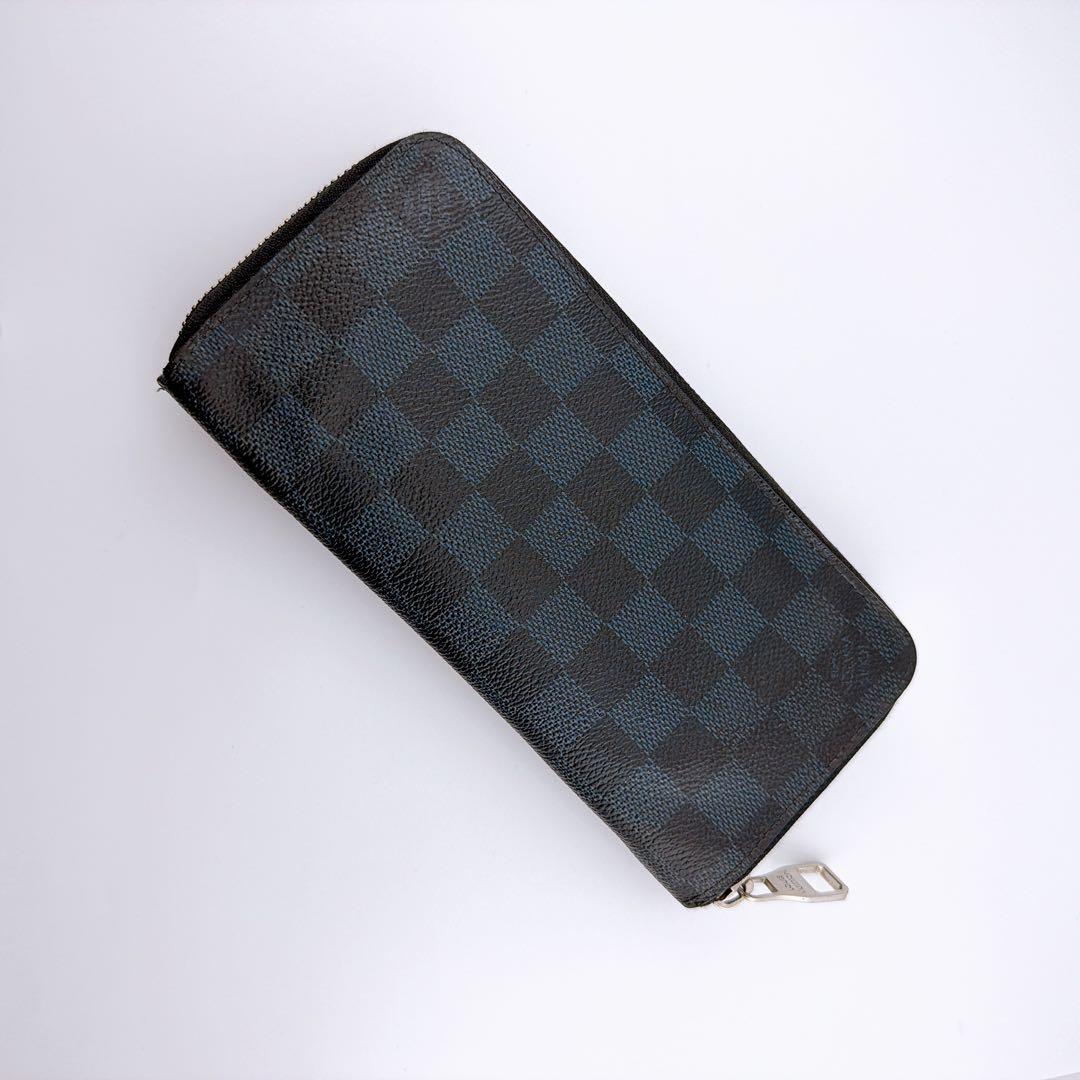【良品】ルイヴィトン ダミエ グラフィット ヴェルティカル 長財布 コバルト