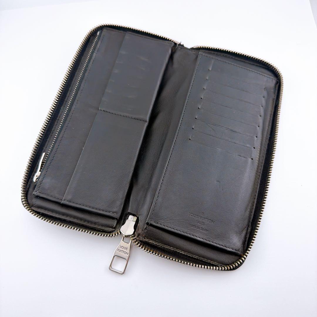 【良品】ルイヴィトン ダミエ グラフィット ヴェルティカル 長財布 コバルト