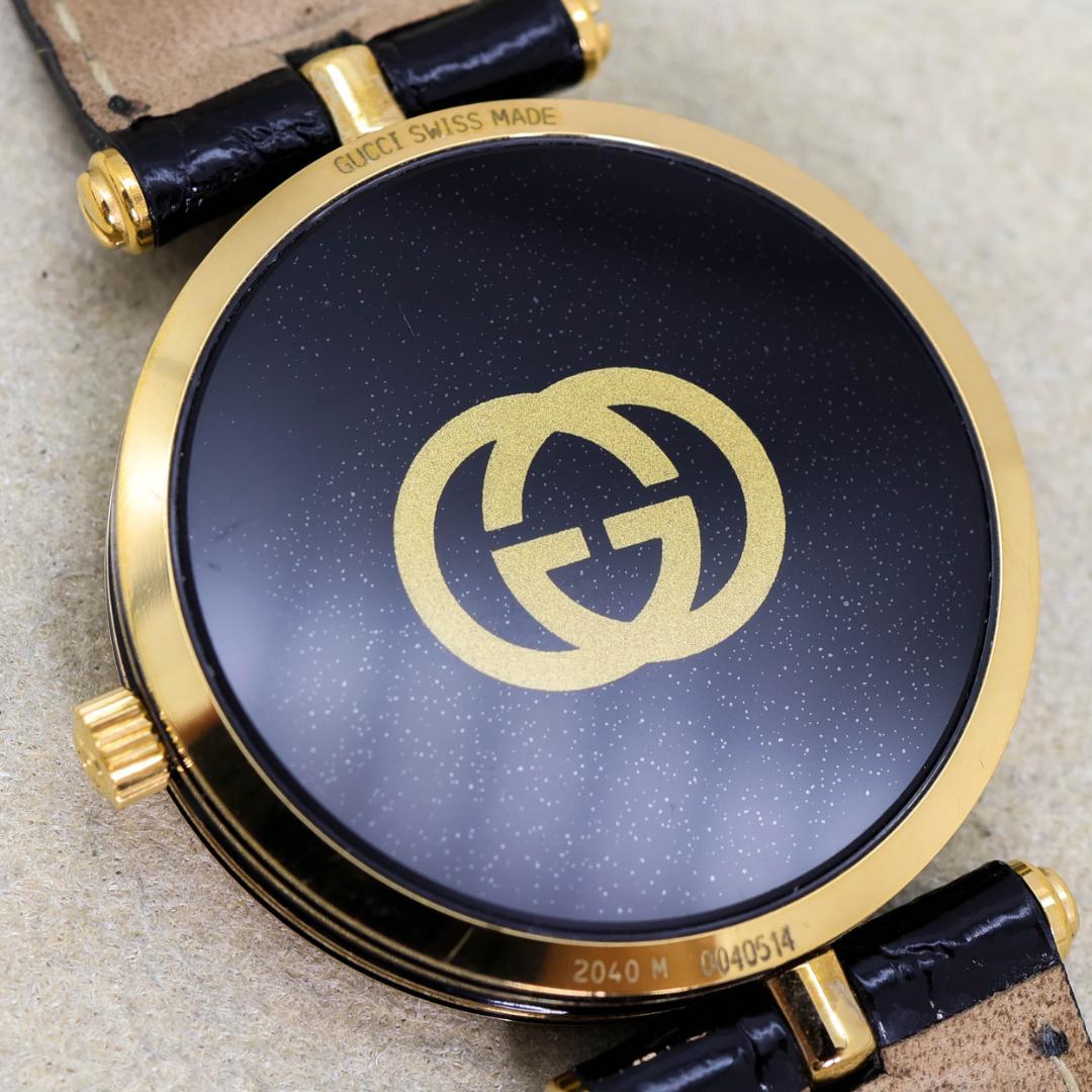 稼働 GUCCI 腕時計 サイドライン グラック ゴールド 外箱 2551