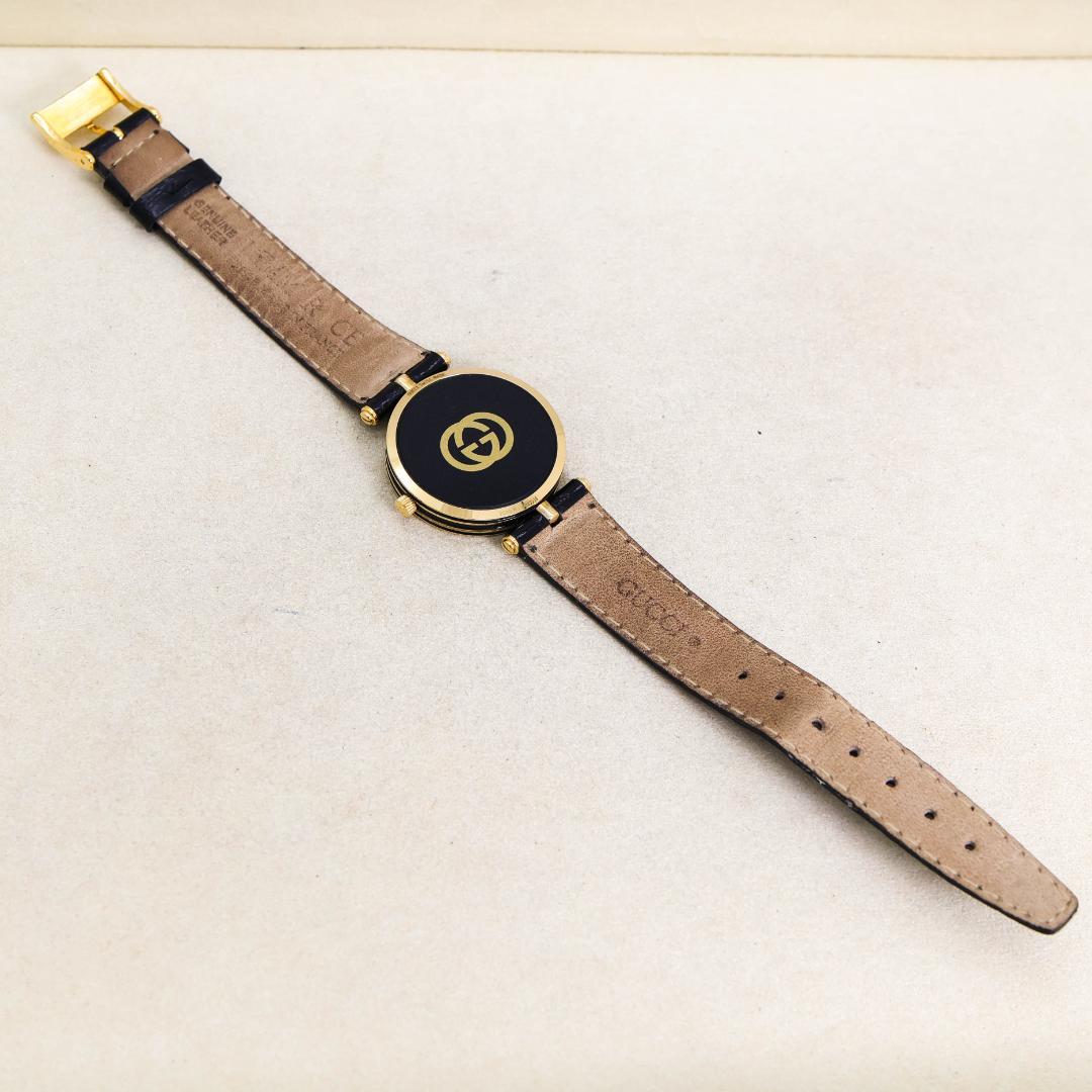 稼働 GUCCI 腕時計 サイドライン グラック ゴールド 外箱 2551