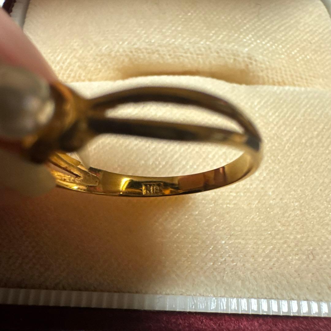 ミキモト ゴールド ハート型 真珠 リング K18 #9