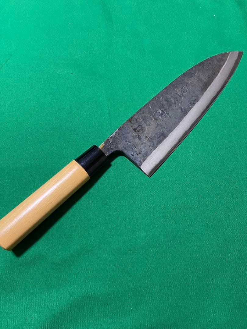 土佐打刃物　黒打両刃出刃包丁　青ニ鋼　7寸