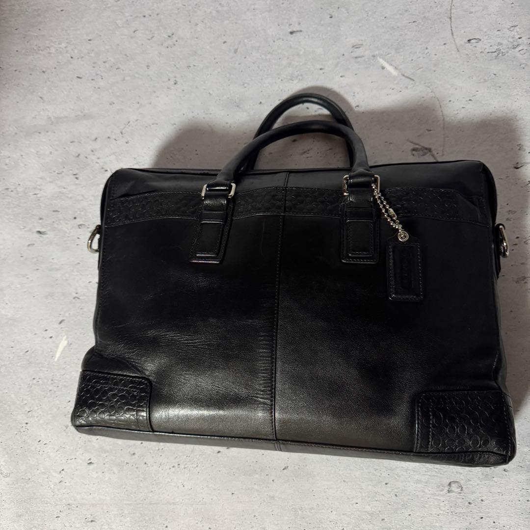 【美品】コーチ 本革 COACH ビジネスバッグ 2way ブラック 大容量