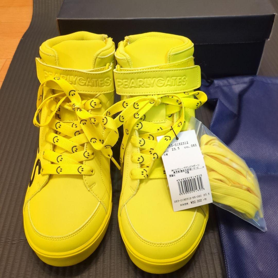 PEARLY GATES イエロー ハイカットシューズ