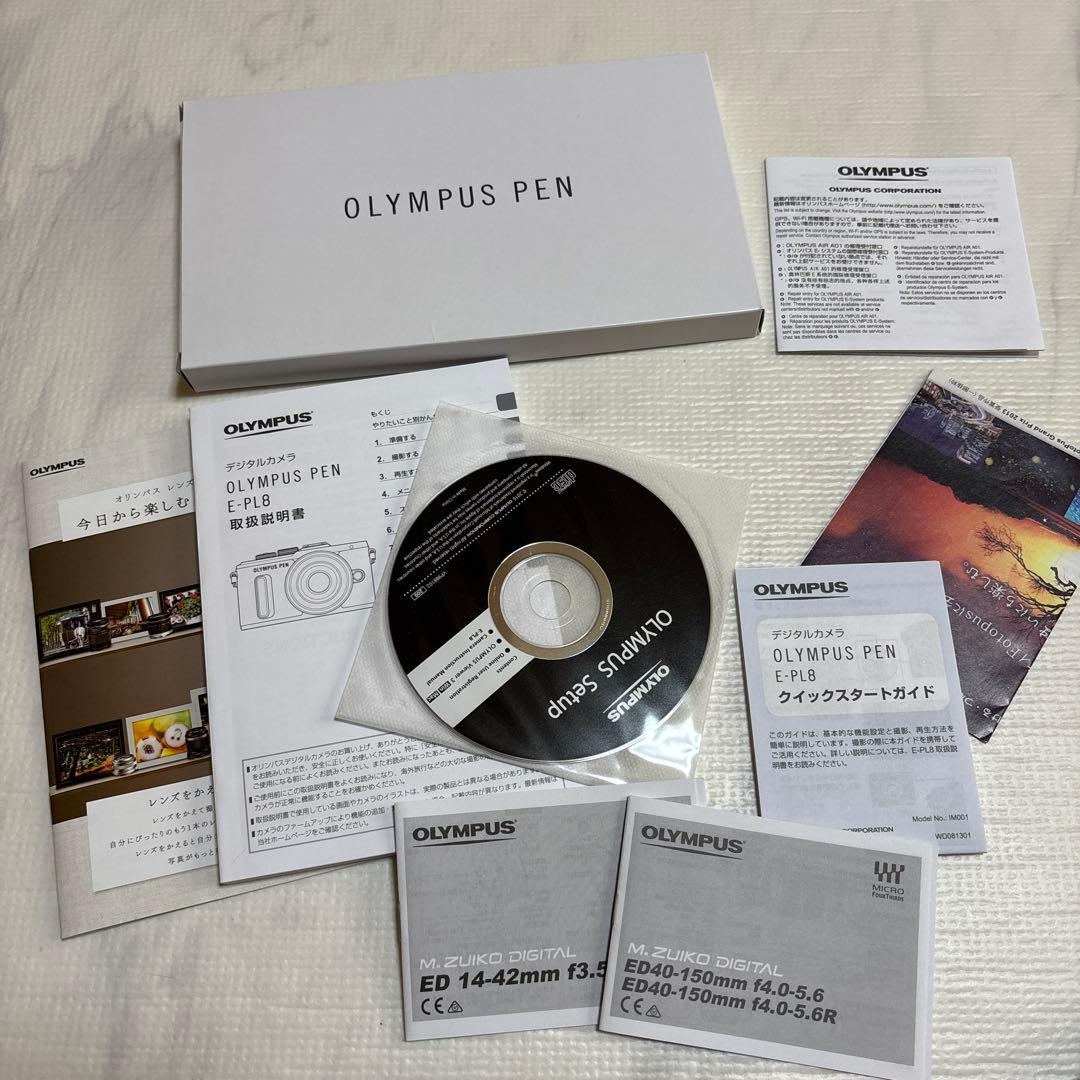OLYMPUS PEN E-PL8 ミラーレス一眼 本体　レンズ2本付き