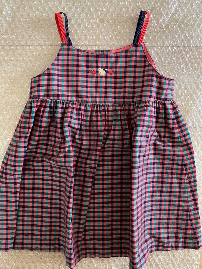 新品 ファミリアワンピース ジャンパースカート 90 ファミちゃん チェック