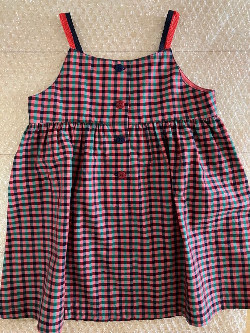 新品 ファミリアワンピース ジャンパースカート 90 ファミちゃん チェック