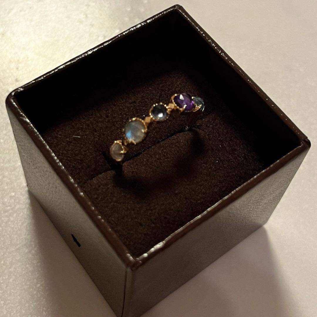 【未着用】agete アガット K10マルチストーンリング