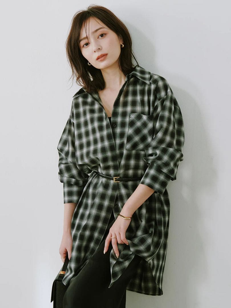 新品 anuans アニュアンス　マルチウェイオーバーシャツ チェック