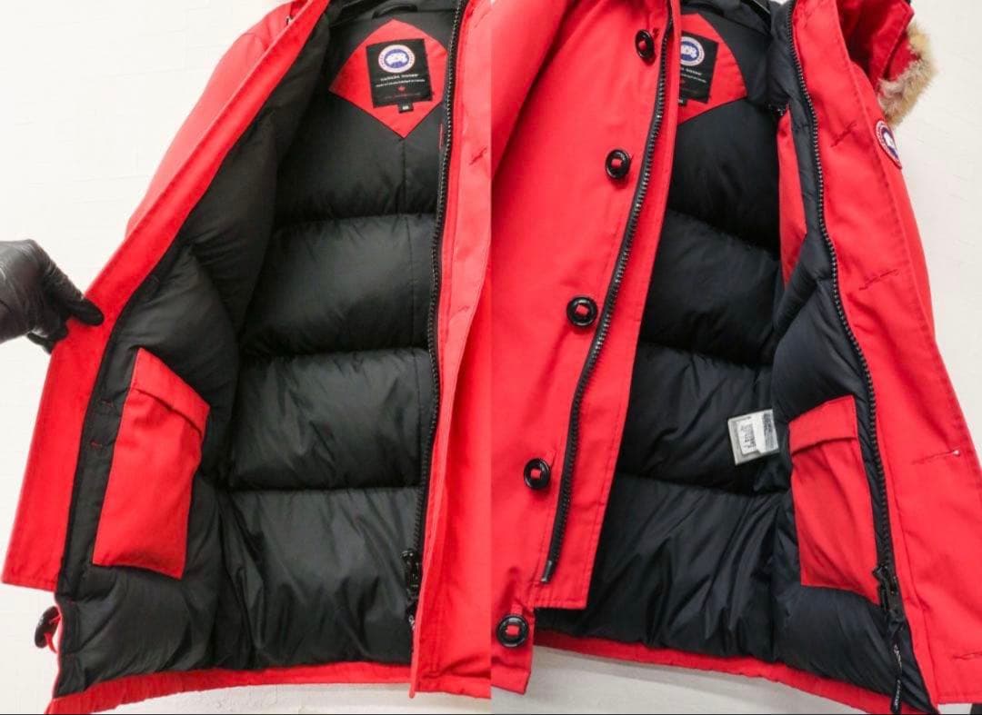 カナダグース ジャスパー 赤 ダウンジャケット M(天然コヨーテ)