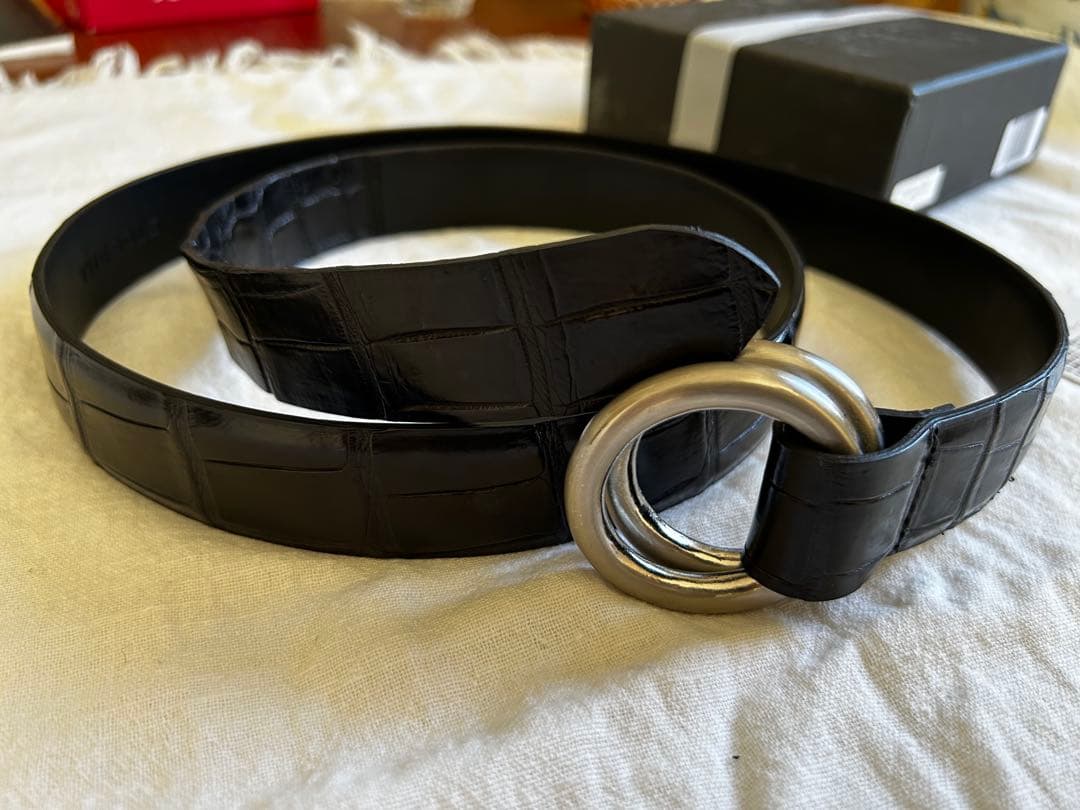 H*K様 定価58,300円 THE SOLE リングベルトクロコダイル ブラッ
