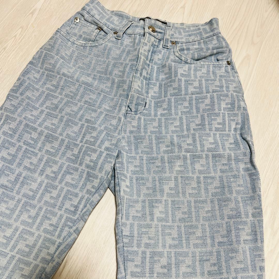 FENDI フェンディ デニム パンツ ズッカ柄　ハイウエスト