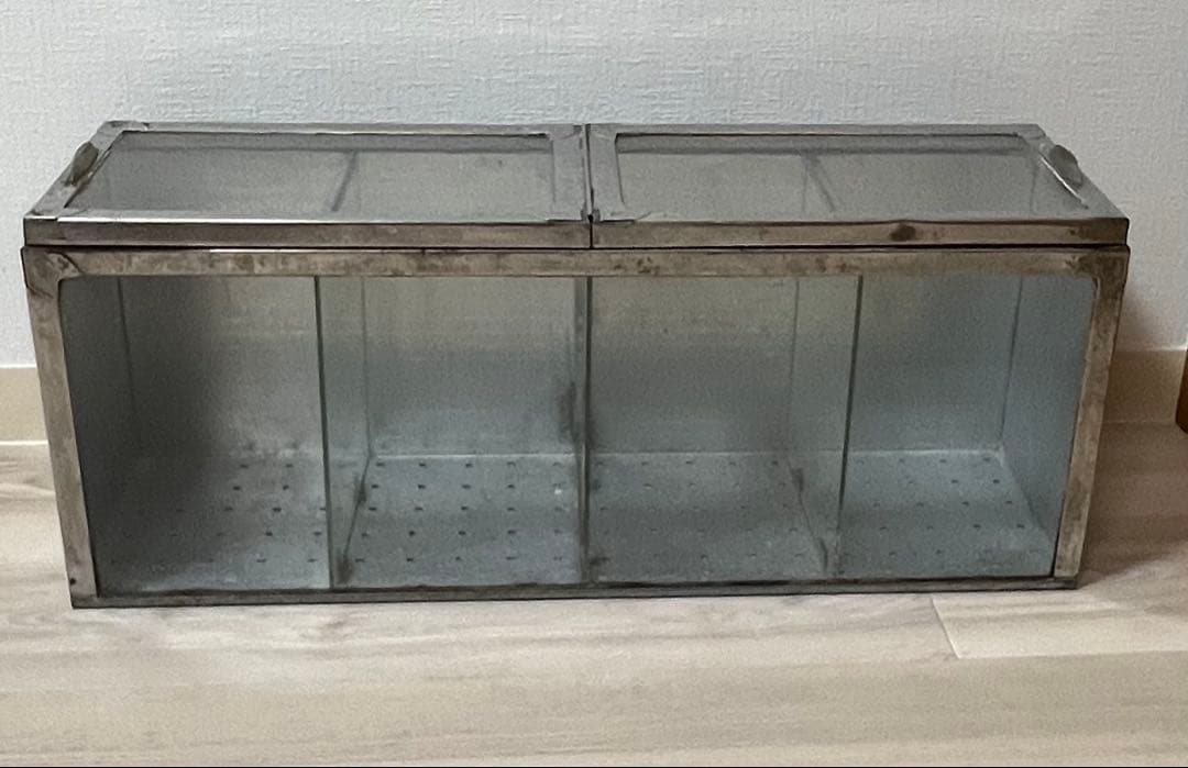 昭和レトロ　駄菓子ケース　ブリキ製ガラスケース　ディスプレイ