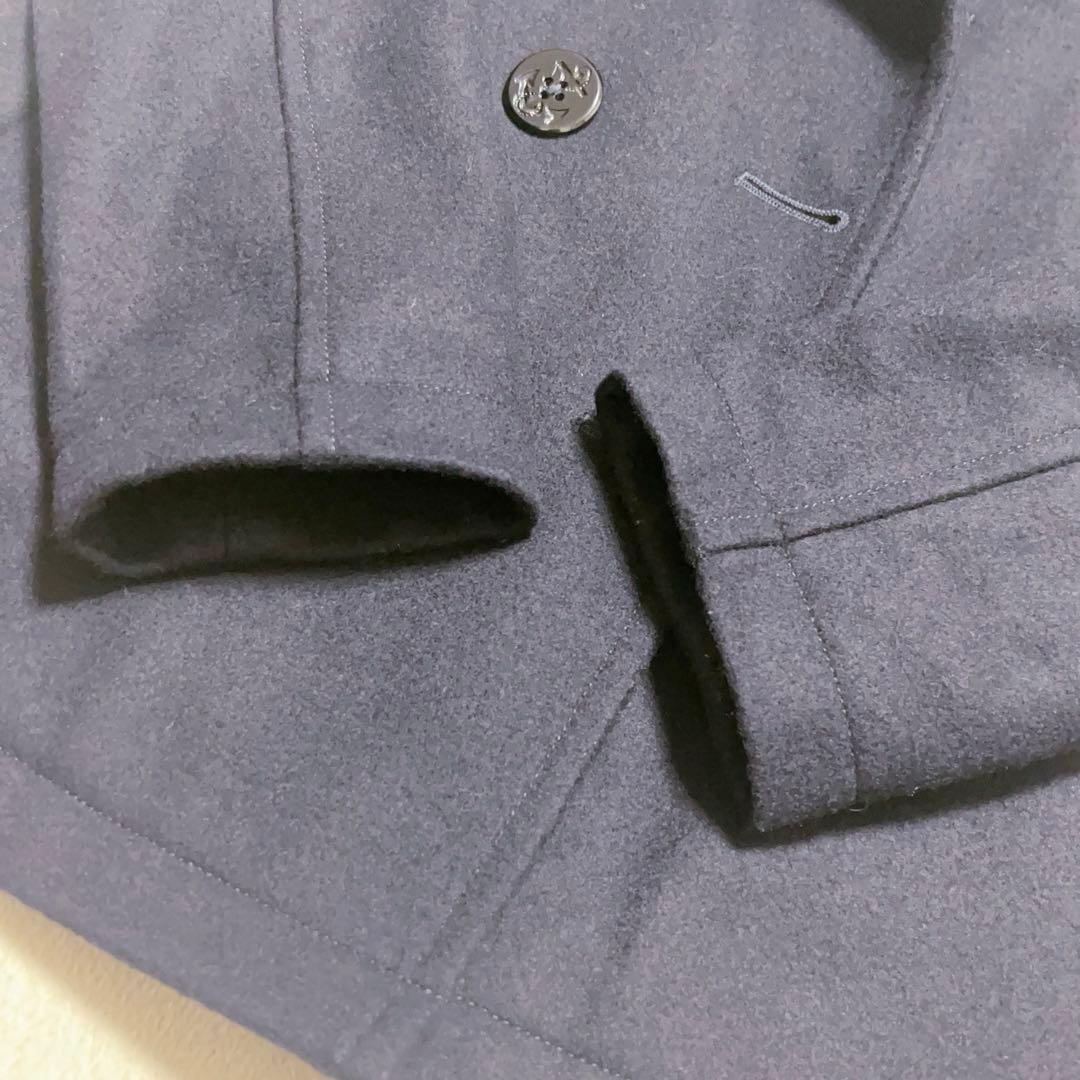 美品　familiar ピーコート　ウールコート　男女兼用　現行品　ネイビー