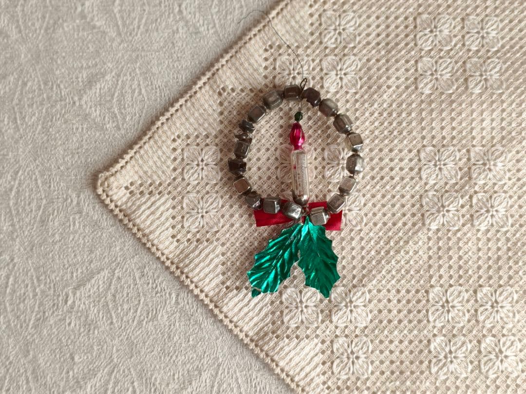 【misen2014さま】vintage✵ 硝子リースとキャンドルのオーナメント