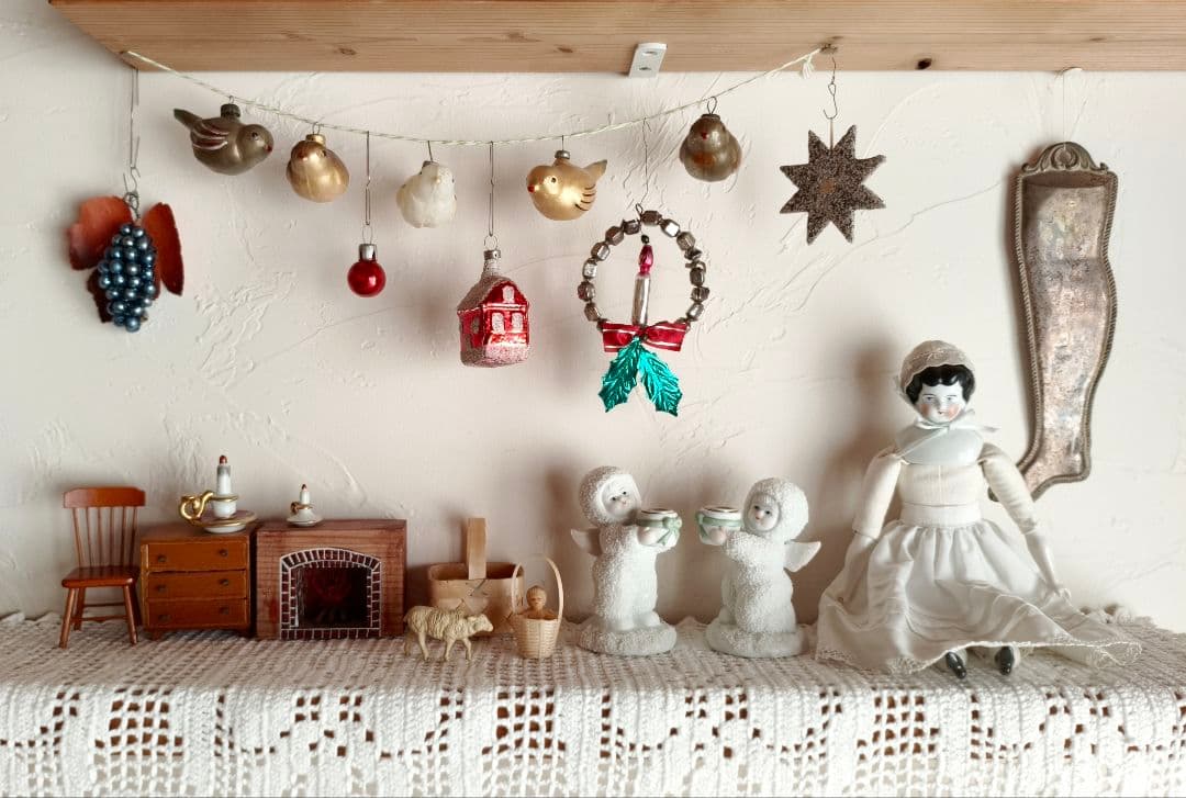 【misen2014さま】vintage✵ 硝子リースとキャンドルのオーナメント