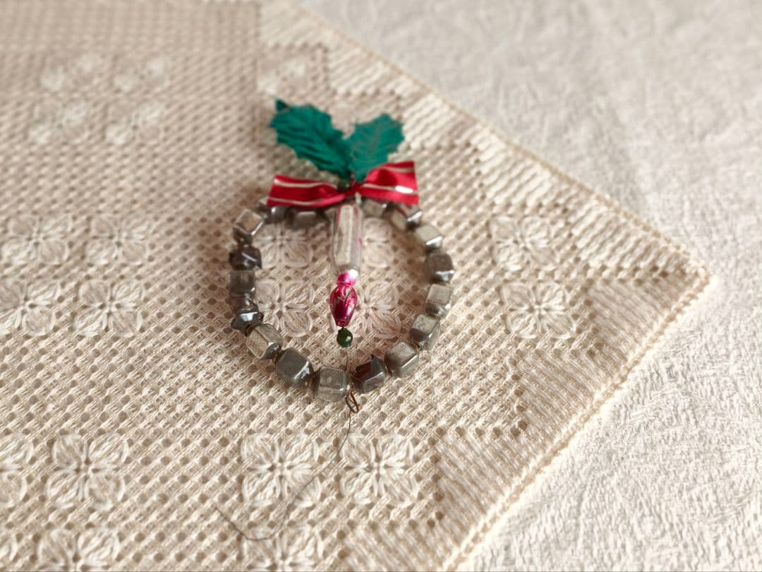 【misen2014さま】vintage✵ 硝子リースとキャンドルのオーナメント