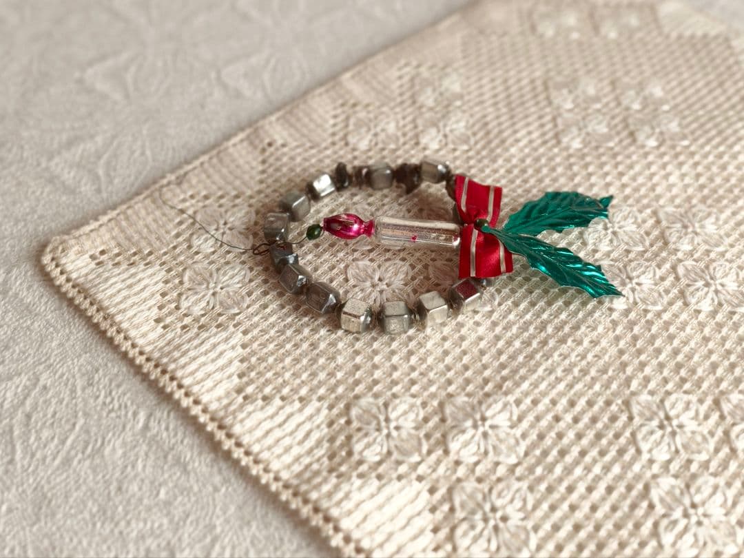 【misen2014さま】vintage✵ 硝子リースとキャンドルのオーナメント