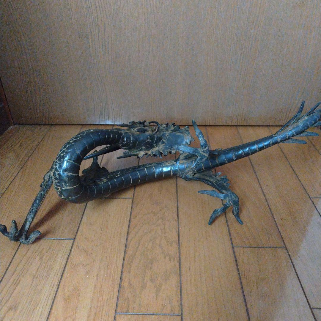 蒼*ウ様 鉄製　龍の置物　５０センチビッグサイズ　台付