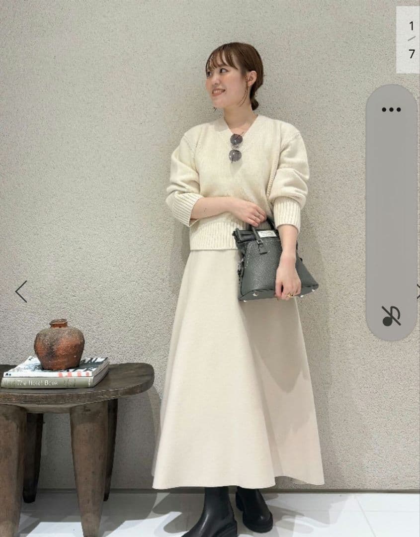 新品タグ付き　Plage　メルトン フレアスカート　ナチュラル　2025