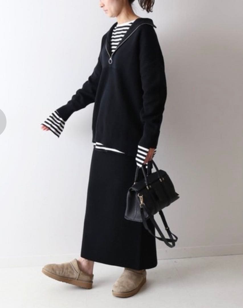 FRAMeWORK コットンハリヌキハーフジッププルオーバー