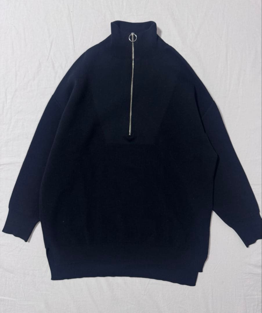 FRAMeWORK コットンハリヌキハーフジッププルオーバー