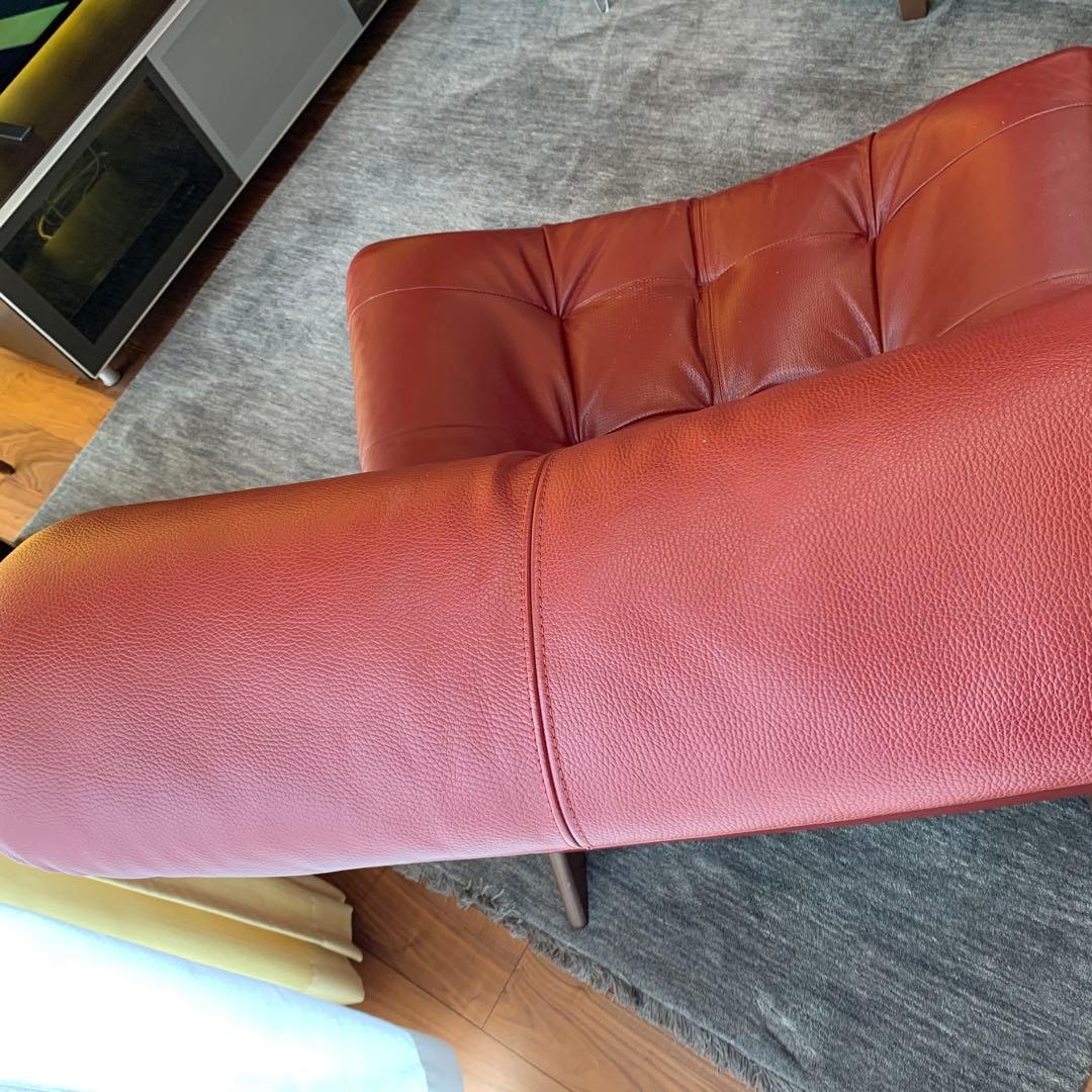 1人掛けソファー本革張り　ユーカス　日本製