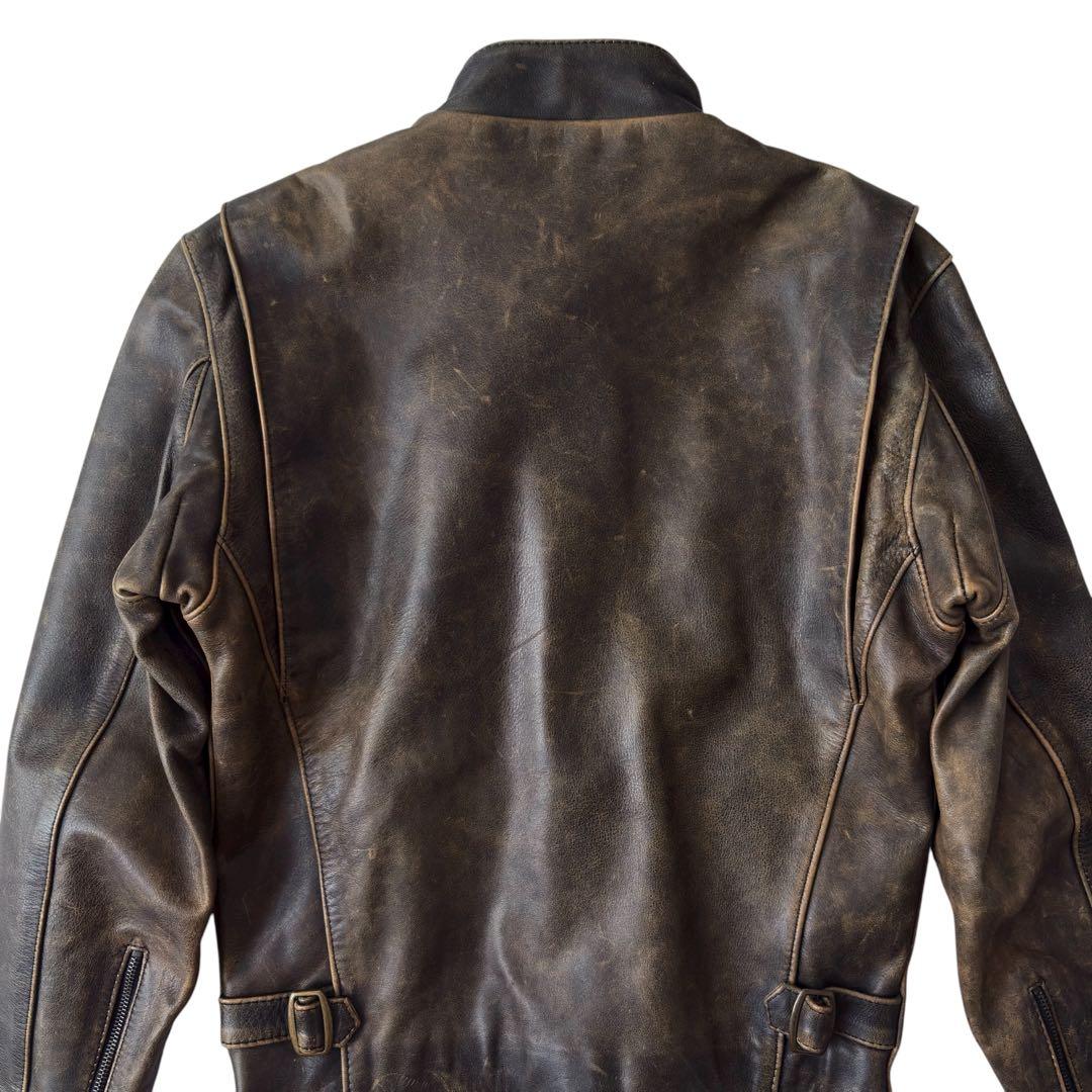 舶来堂 シングルライダース ジャケット 革ジャン ブラウン バイク ビンテージM