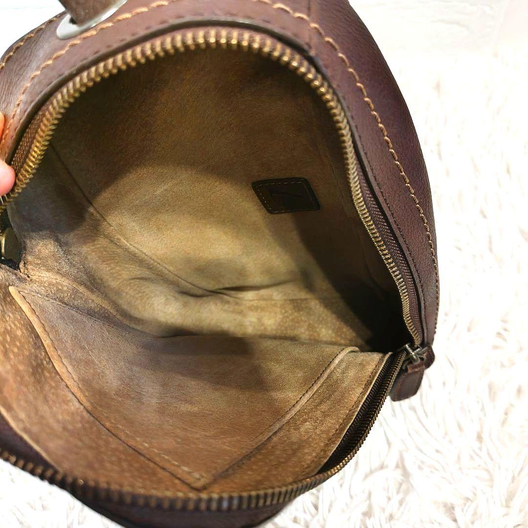 【美品】土屋鞄 トーンオイルヌメ ボディーポシェット ブラウン 茶 ボディバッグ