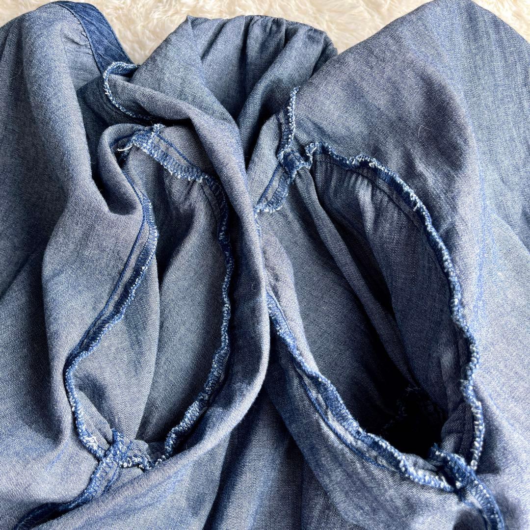 美品　Mila owen 2WAY デニムボウタイブラウス　ボリューム袖