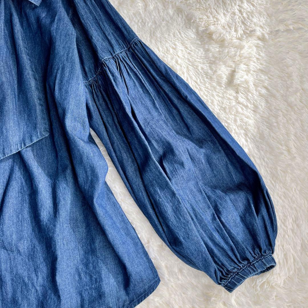 美品　Mila owen 2WAY デニムボウタイブラウス　ボリューム袖
