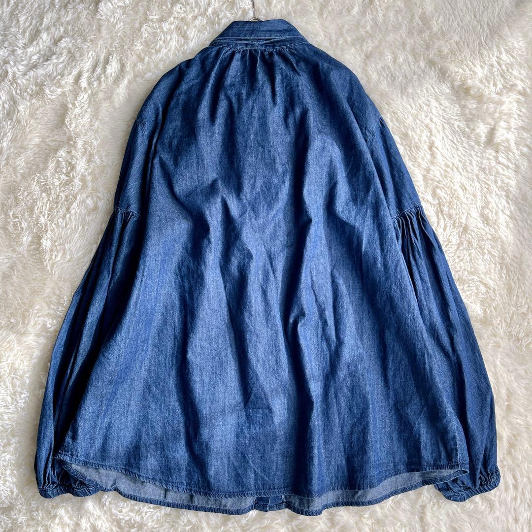 美品　Mila owen 2WAY デニムボウタイブラウス　ボリューム袖