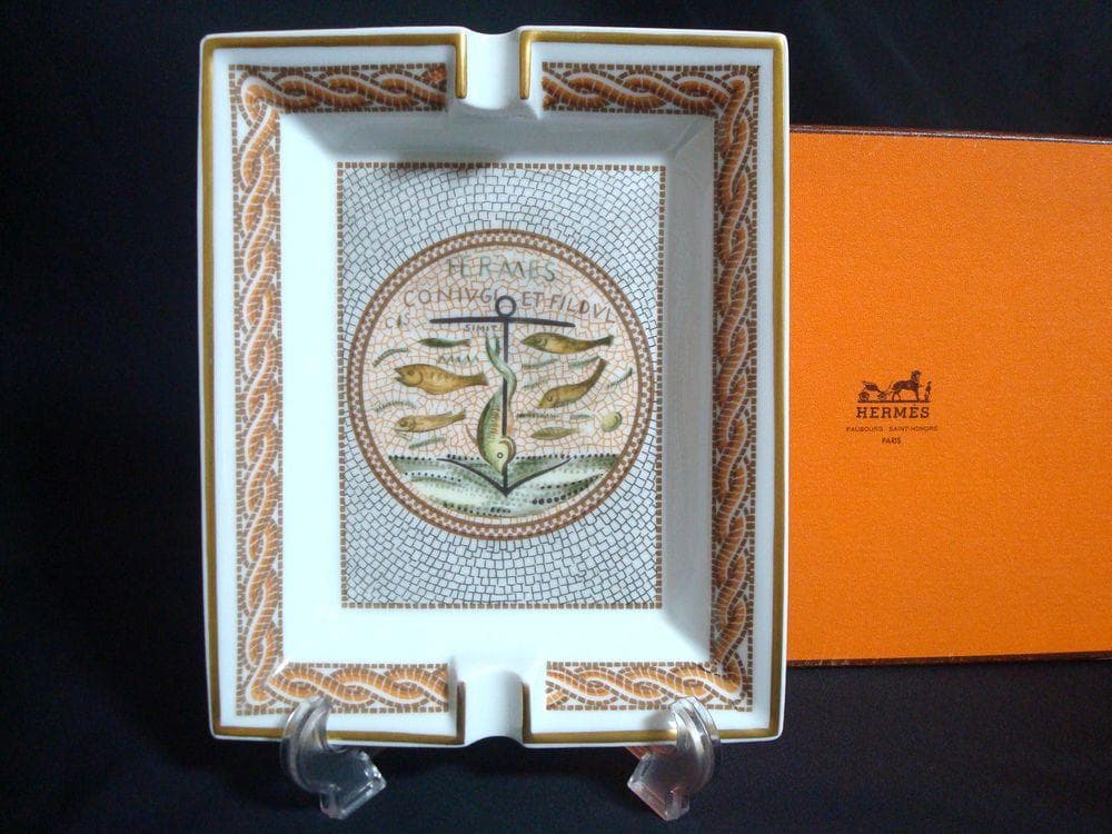 HERMES エルメス　モザイク柄灰皿　アッシュトレイ　ビンテージ