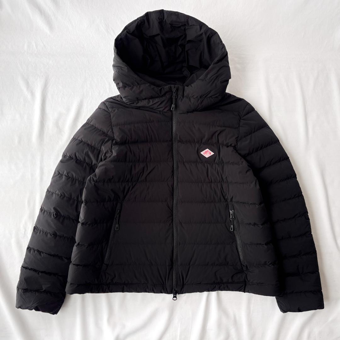 美品 ダントン フードダウンジャケット お洒落 上品コーデ ブラック M