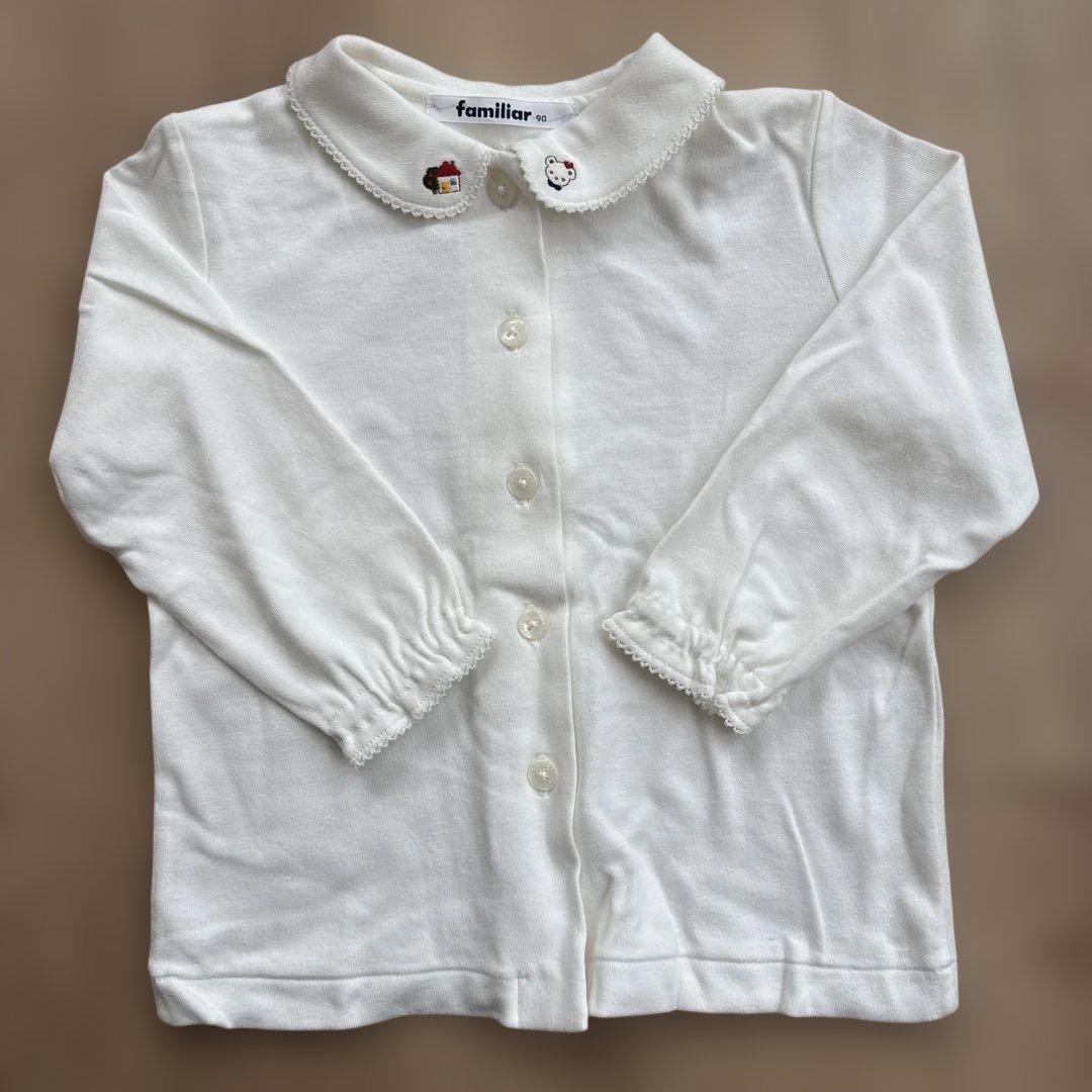 【新品】ファミリア　ジャンパースカート　トップス　カーディガン　90 ネイビー