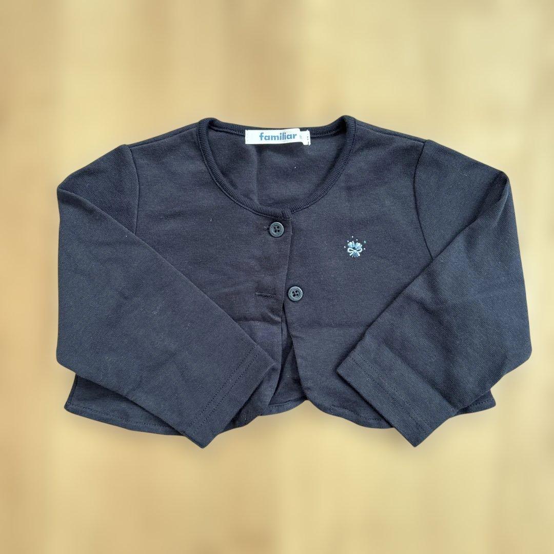 【新品】ファミリア　ジャンパースカート　トップス　カーディガン　90 ネイビー
