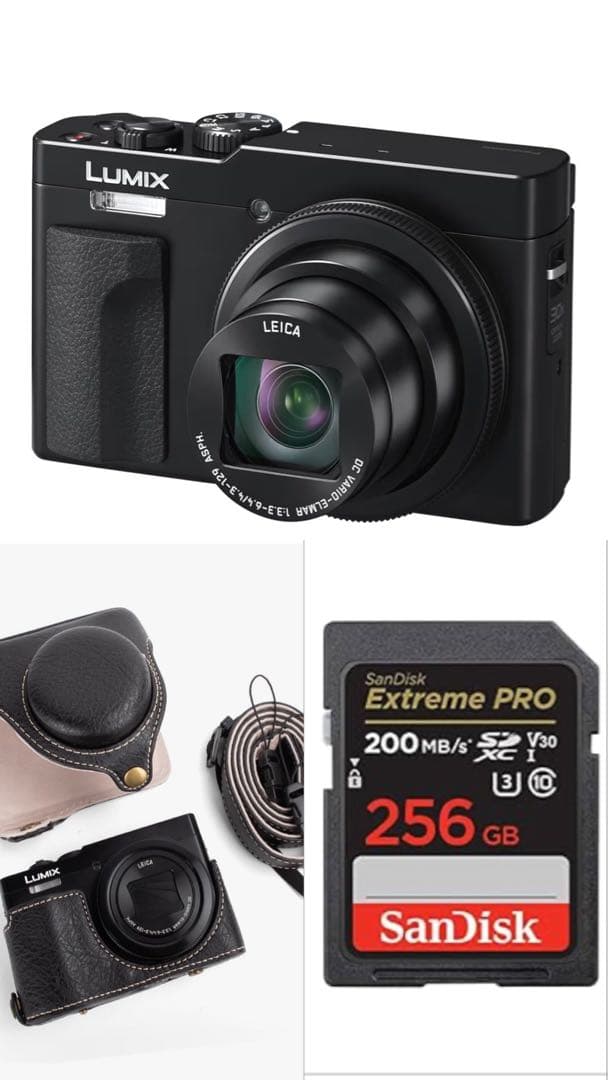 LUMIX DC-TZ99 レザーケース＆メモリカード付