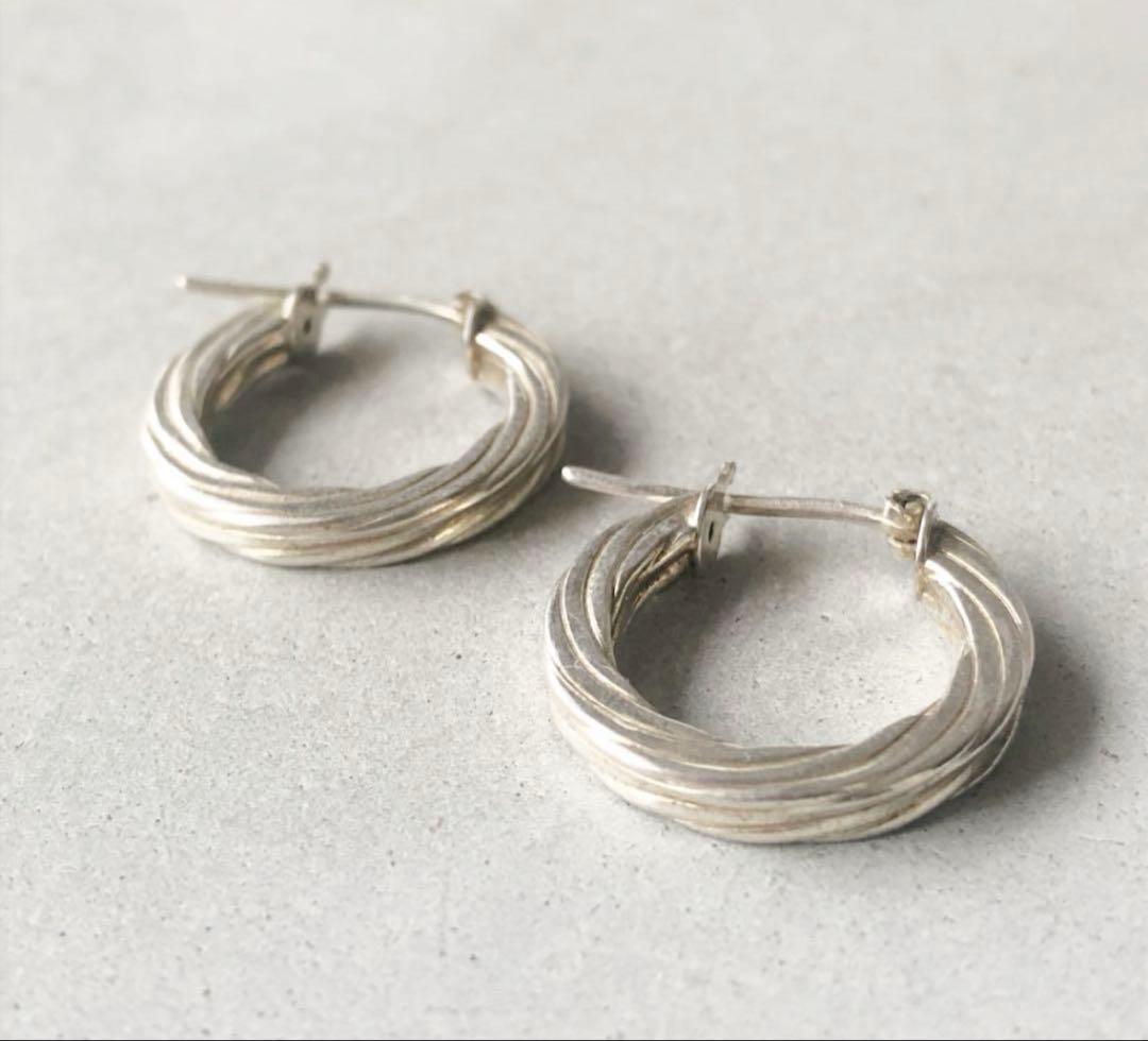 イタリア製 VINTAGE ヴィンテージ フープピアス シルバー925