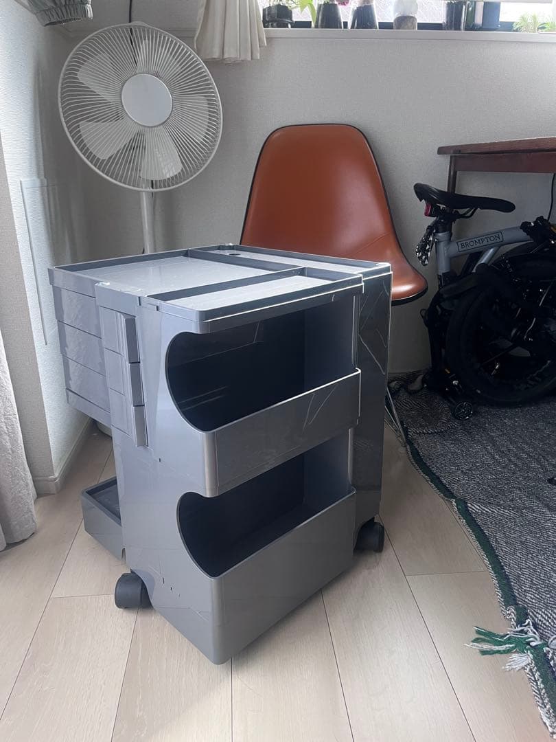 B-LINE ボビーワゴン　キャスター付きグレー収納ボックス