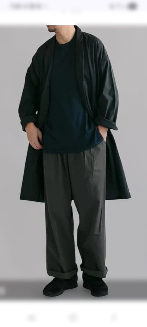 【美品】MUYA リネンリバリーコート ブラック