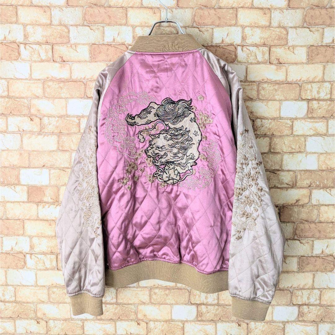 【コラボ♪】タケオキクチ×チキリヤ スカジャン 獅子 桜 縁起