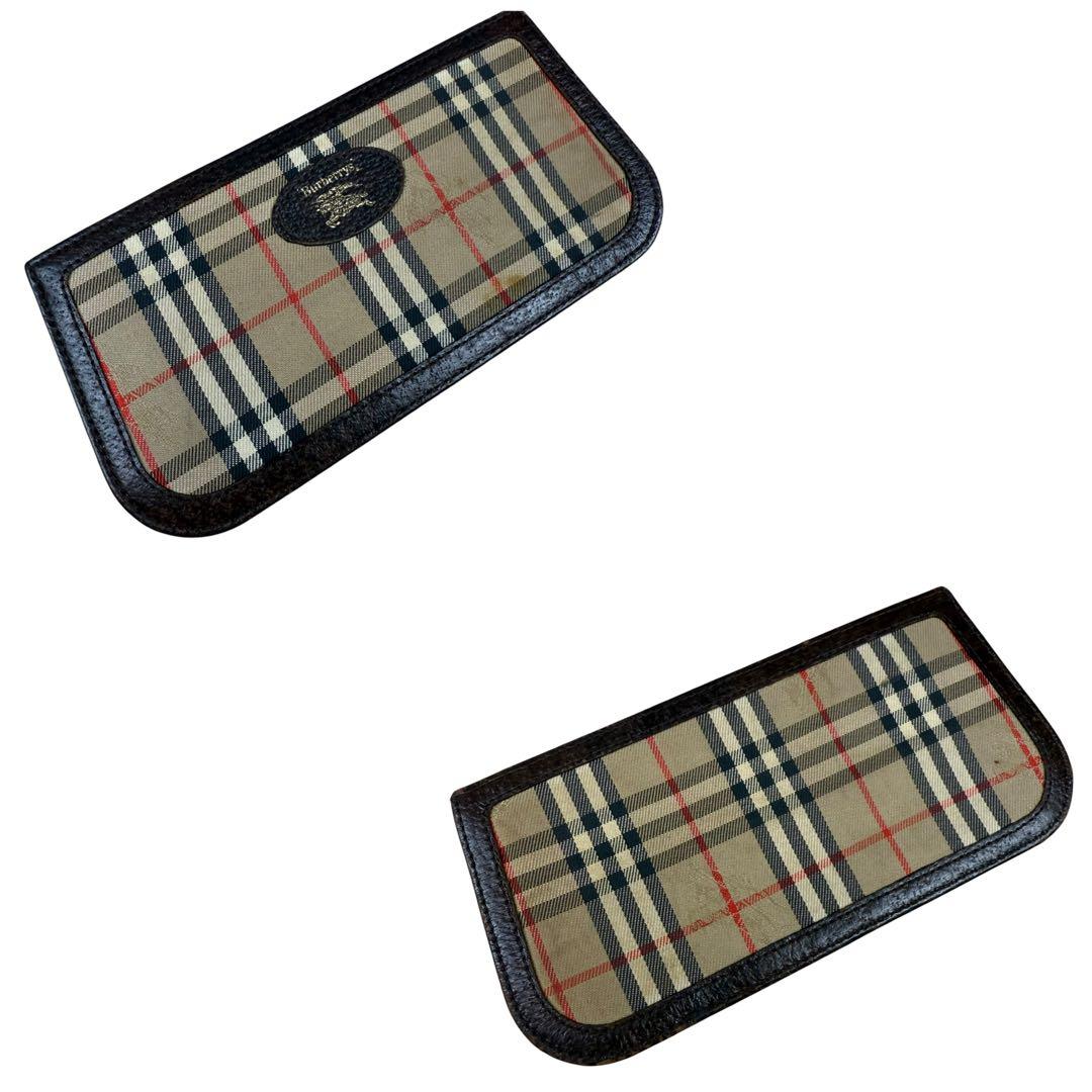 バーバリーズ ノバチェック ボストンバッグ ホースロゴ ポーチ付き 内側ベタ無し