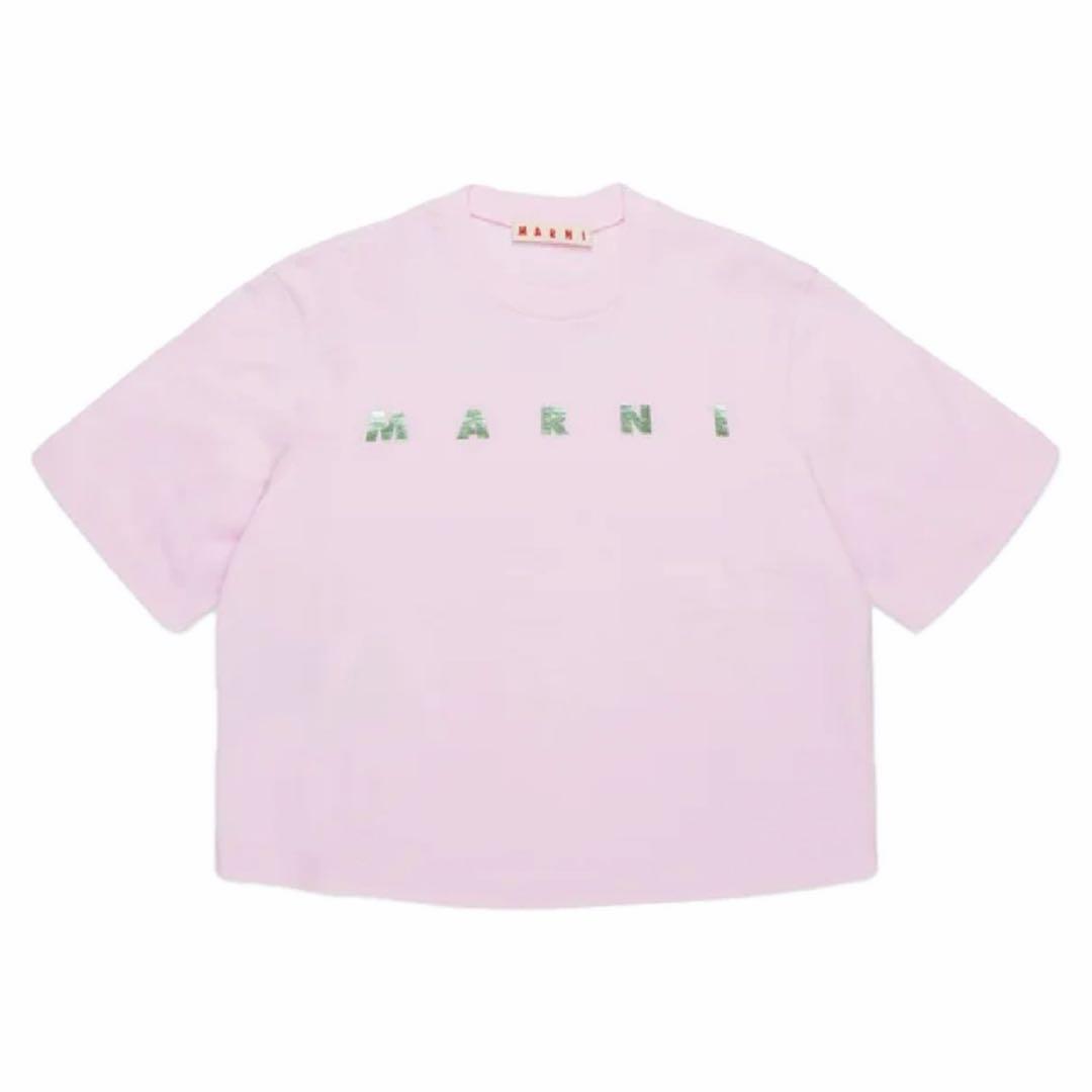 大人もOK！MARNI Kids 半袖 ロゴ クロップド Tシャツ