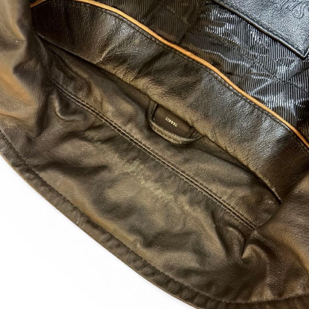 【90〜00s】セントジョンズベイ　レザージャケット　ブラック　Lサイズ