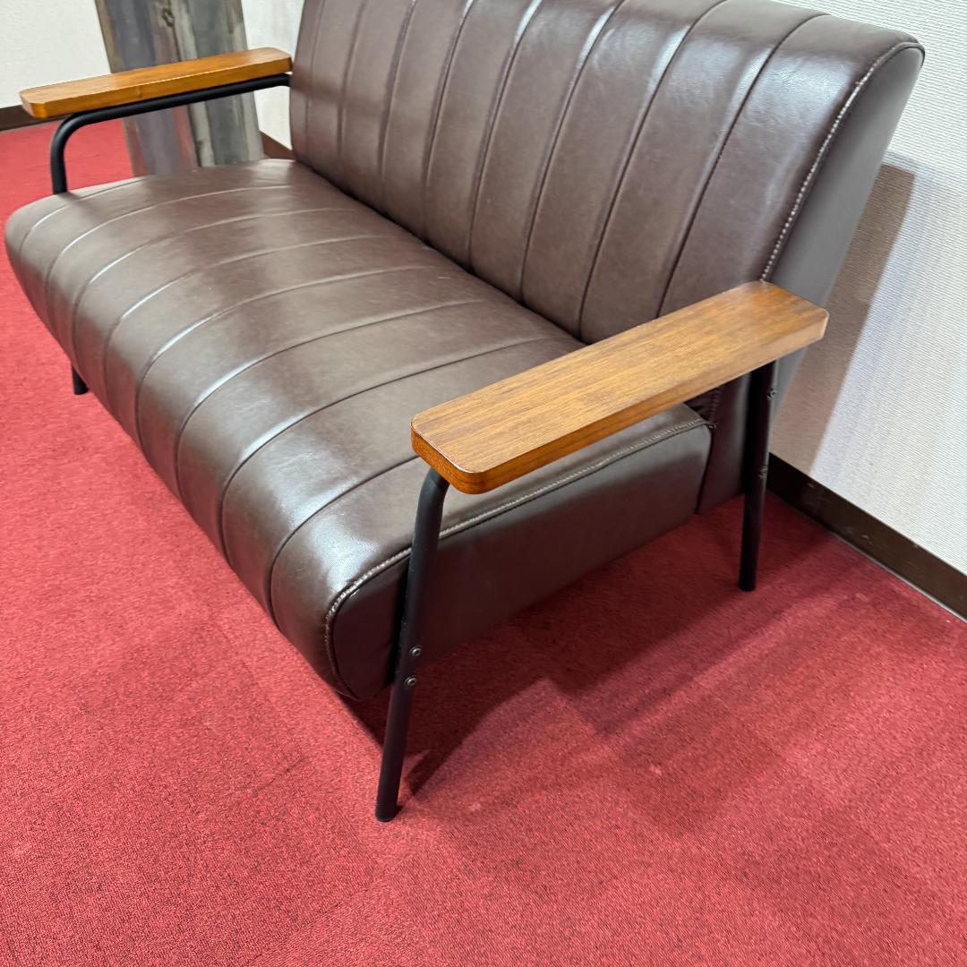 東京２３区配達無料　ニトリ2人掛けソファ　Nシールド ステイン2KD DBR