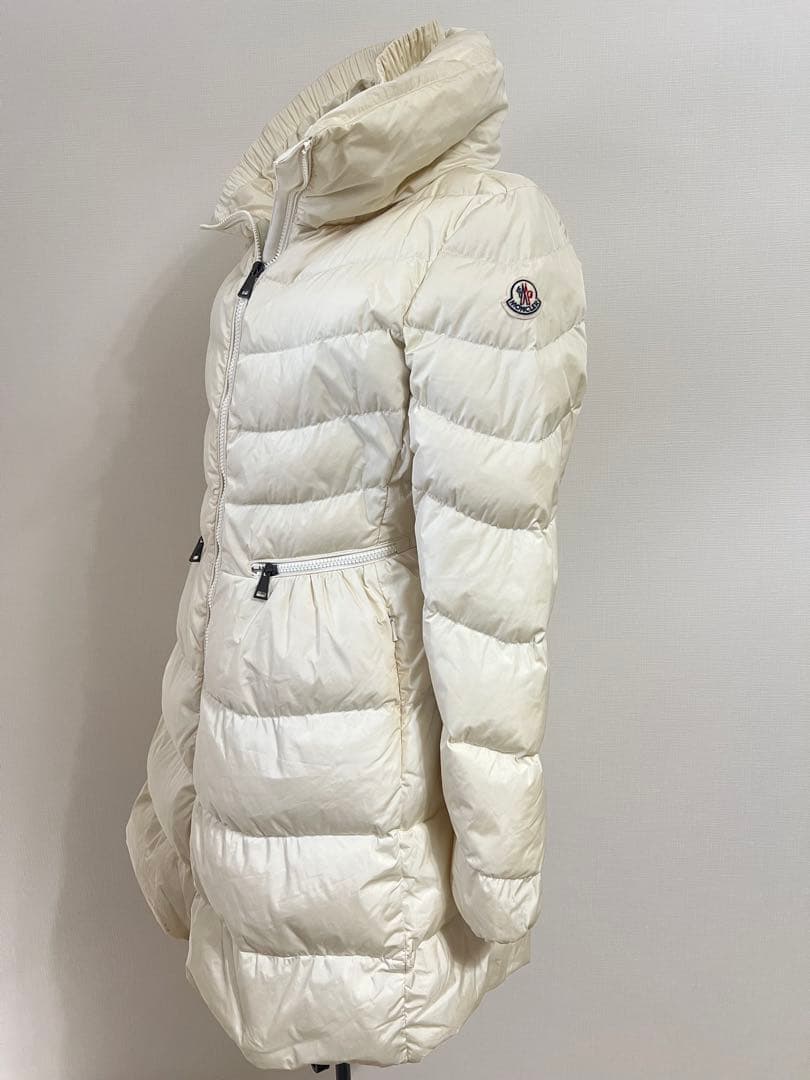 モンクレール　ロングダウンジャケット　アイボリー　Sサイズ