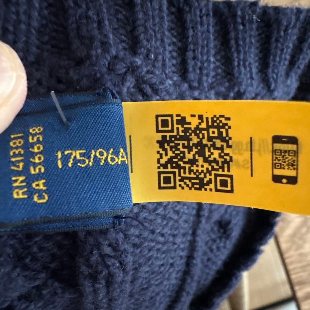 Polo Ralph Lauren ケーブルニットセーター ネイビーM メンズ