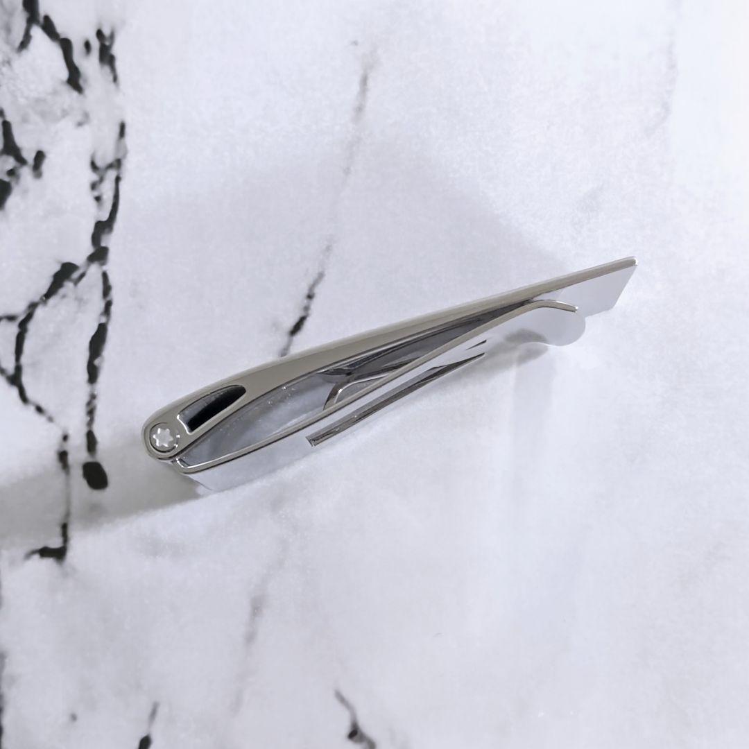 モンブランMONTBLANCステンレスカーボンマネークリップ財布サイフウォレット